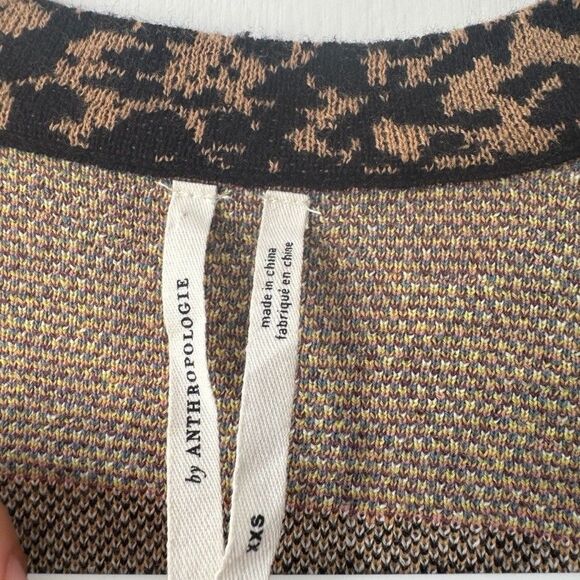 Anthropologie BRICOLAGE Cardigan Women's XXS Animal Print Paisley Open Kimono - Picture 5 of 8